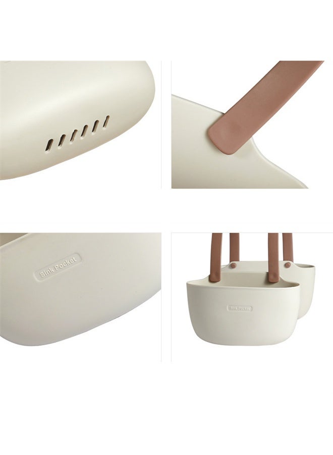 هومستر سلة تصريف المطبخ، سلة تصريف المطبخ، سلة التفريغ التلقائي، أدوات فلتر النفايات لالتقاط الطعام، جامع نفايات المطبخ لحوض الغسيل، بلون البيج - Image 3